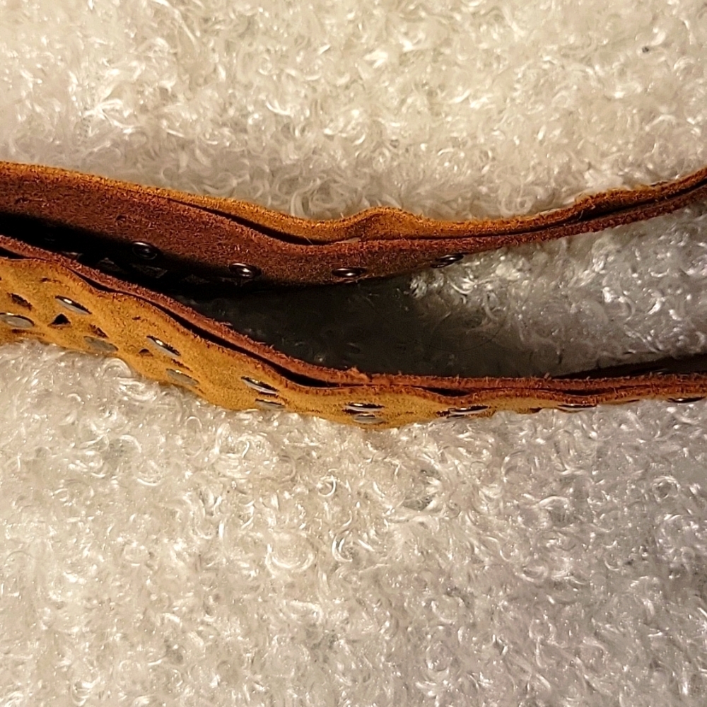 Women's Vintage Boho Leather Belt - size M - Picture 10 of 11